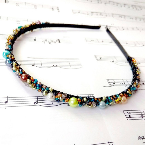 SLEVA 50% Korálková čelenka Barvy podzimu /S0011