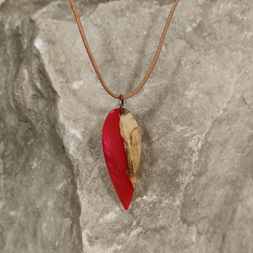 Přívěsek Pearl Coral Red metal olivovník No. 1401