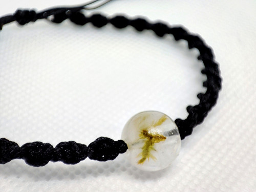 Macramé náramek, MECHOVÝ KORÁLEK