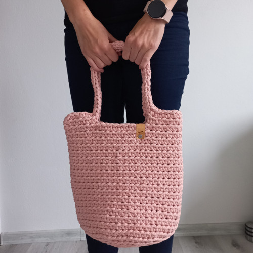 Háčkovaná kabelka/taška přes rameno ,,Rose gold"