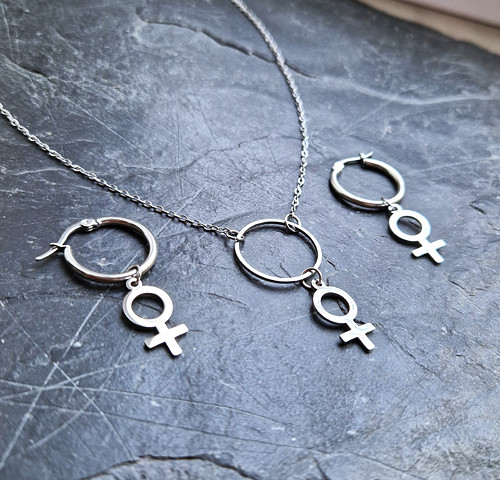 Ocelový náhrdelník*karma*symbol,,ona,,