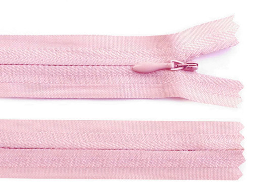 Skrytý spirálový zip délka 60 cm (1ks) - růžová