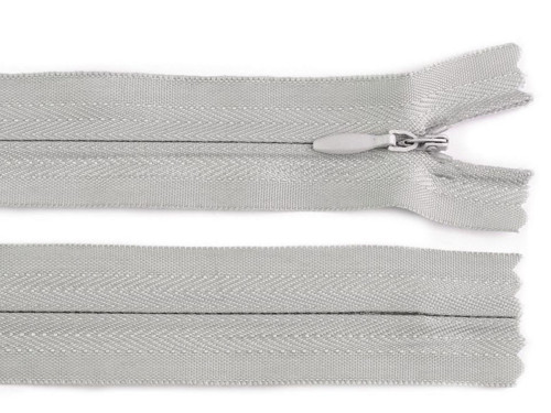 Skrytý spirálový zip délka 60 cm (1ks) - šedá