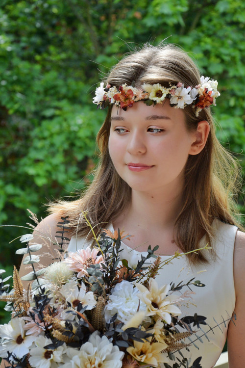 Věneček do vlasů Boho Ivory