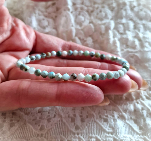 Přírodní larimar*broušený*minerální náramek 0,44