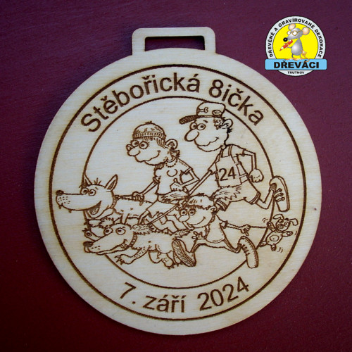 Dřevěné MEDAILE "Stěbořická 8ička" 2024