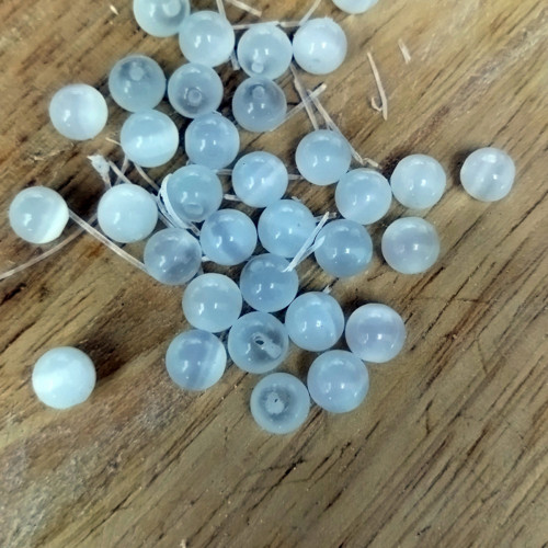 Kočičí oko, selenit, kulička 8mm, 5ks