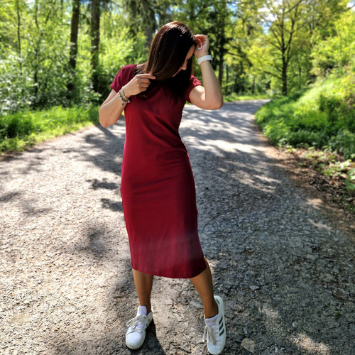 Vínové midi šaty Maud...S — foto 1