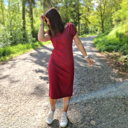 Vínové midi šaty Maud...M — foto 1