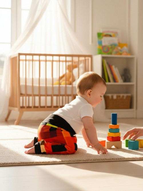 Dětské baggy tepláky kostky 6-9m
