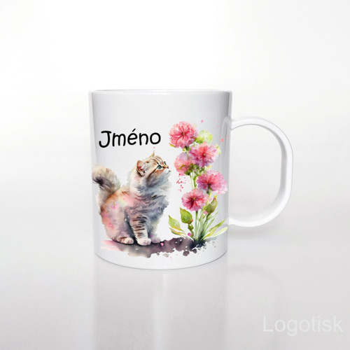 Plastový hrnek potisk KOTĚ se jménem