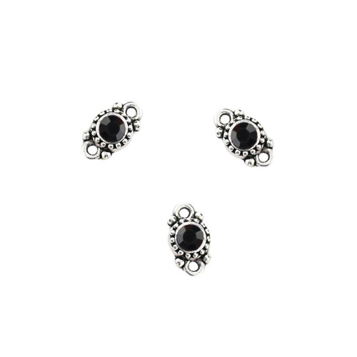 Mezidíl mini šaton černý 6,5x12mm, 2ks