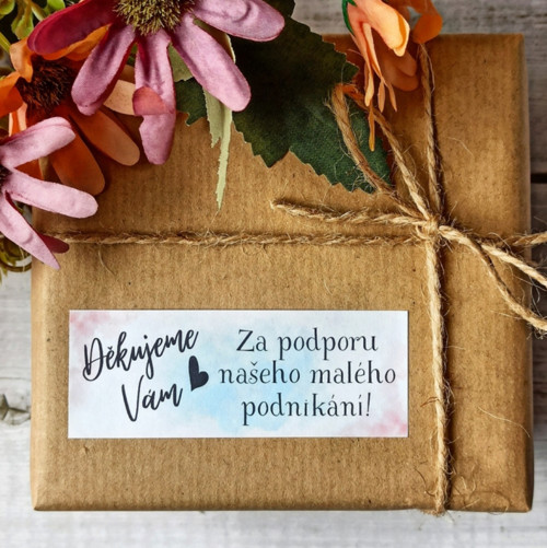 Samolepky děkujeme za podporu hranaté
