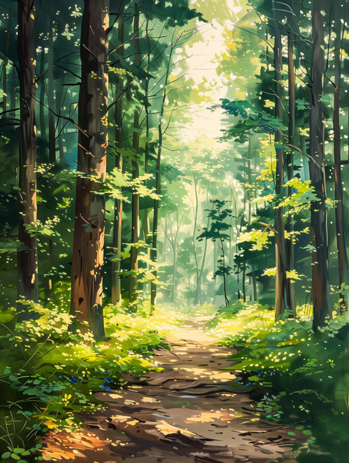 Obraz na platně V lese, 45x60 cm.