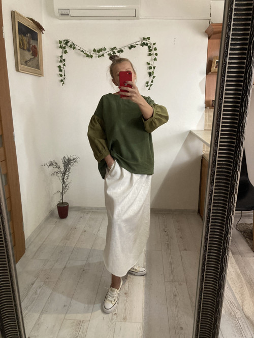 TOP/BLúZA ĽAN-ová / kaki/Green/