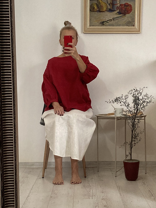TOP/BLúZA ĽAN-ová / dark RED/
