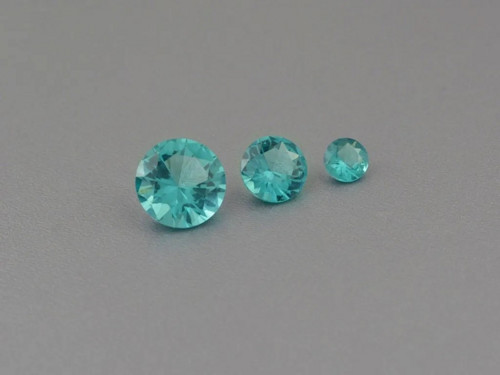 PARAIBA turmaline 1-9 mm kulatý lab vytvořený