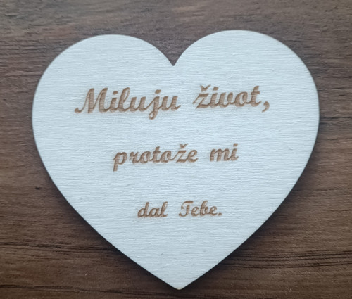 Dřevěné srdíčko život