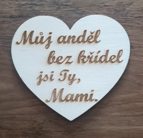 Dřevěné srdíčko mami