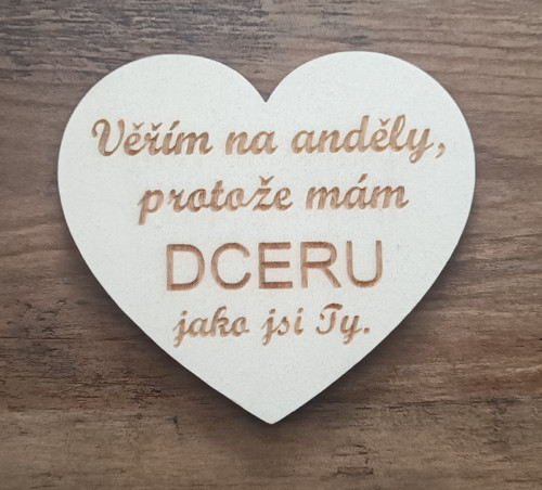 Dřevěné srdíčko pro dceru