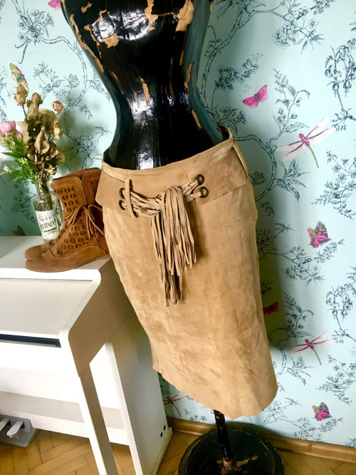 SLEVA!Sukně boho z broušené kůže — foto 1