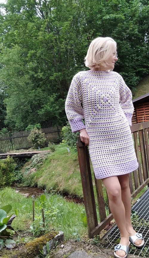 Šaty lila a vanilka kolekce BET VEL38/40