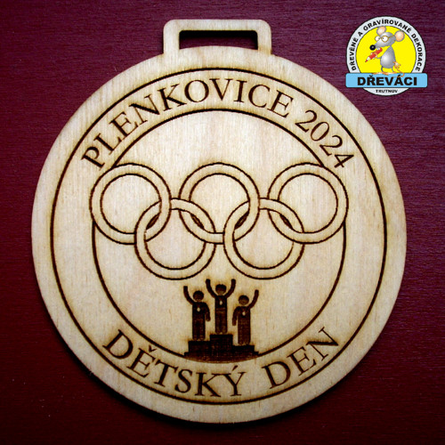 Dřevěná medaile DĚTSKÝ DEN Plenkovice 2024