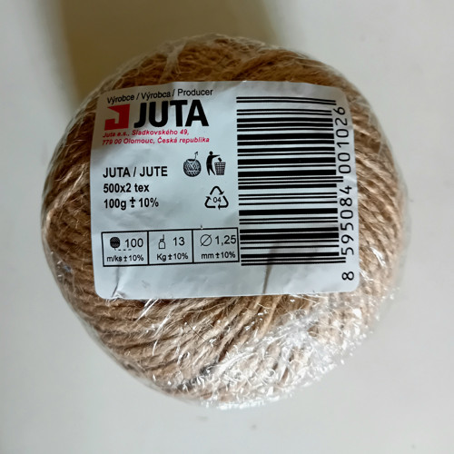 Jutový provázek 1,25 mm / 100 g