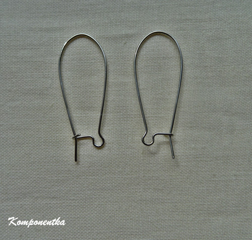 Kovové náušnicové háčky dlouhé 32x14mm 2páry