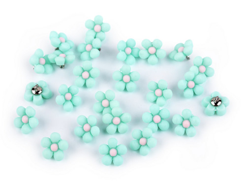 Knoflík 3D květ (1ks) - mint — foto 1