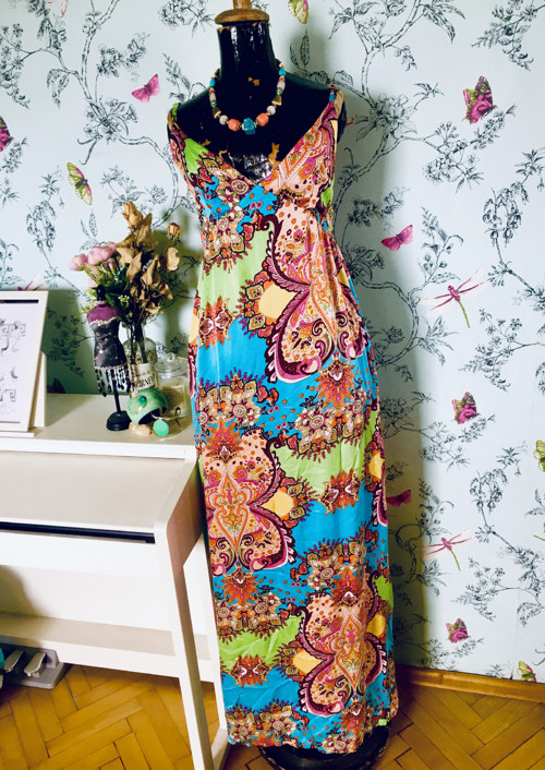 Šaty boho hippie, 100% hedvábí — foto 1