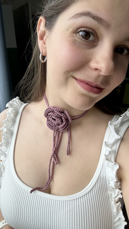 Rose choker růže Náhrdelníky hačkovaný choker
