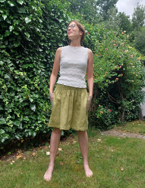 Lněná sukně Olivová — foto 1