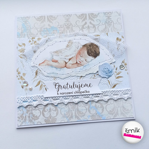 Přání k miminku s andílkem "Sweet Baby Boy"