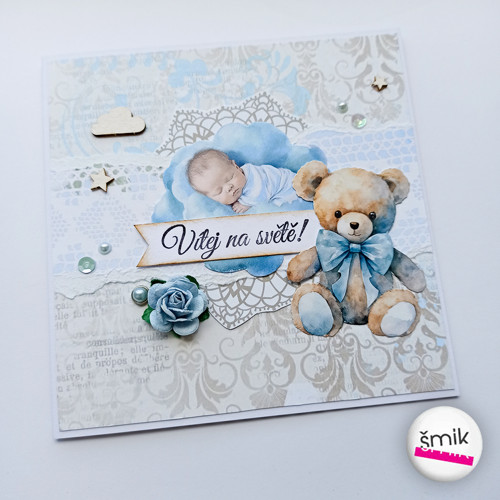 Přání k miminku s medvídkem "Baby Boy Book"
