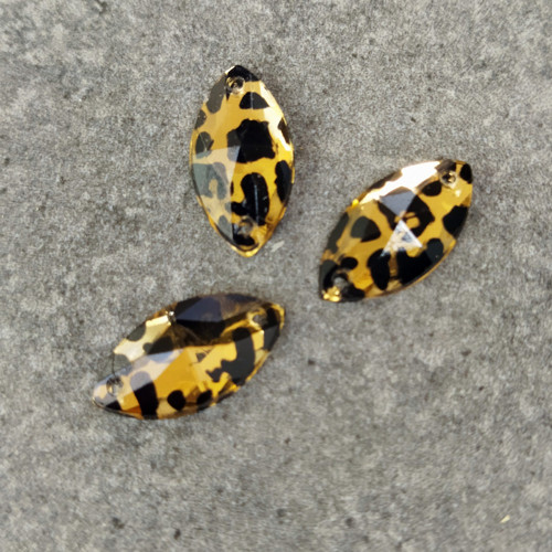 Našívací kamínek leopardí 4ks NK-235