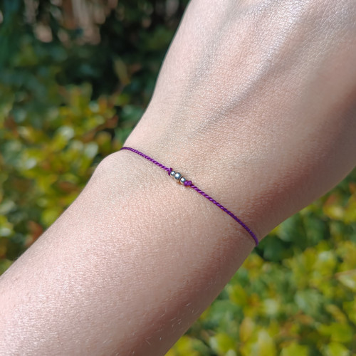 Náramek BASIC SILK (3) Luxury Silver ed. - violet