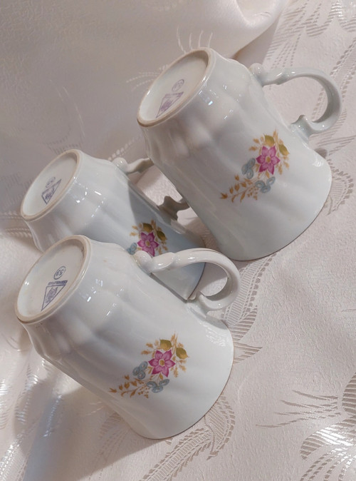 Staré porcelánové hrnky sada 3kusy