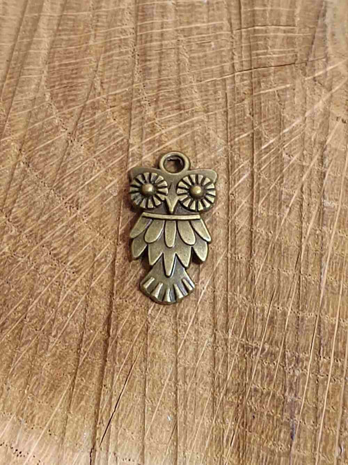 Přívěsek sova 11x18 mm barva staromosaz