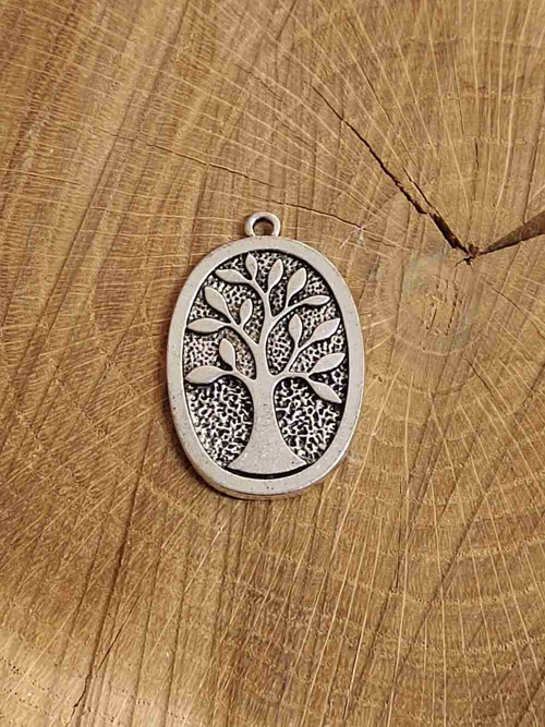 Přívěsek strom života 25x38 mm barva platina s pat