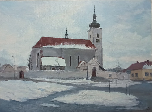 Prčice v zimě.