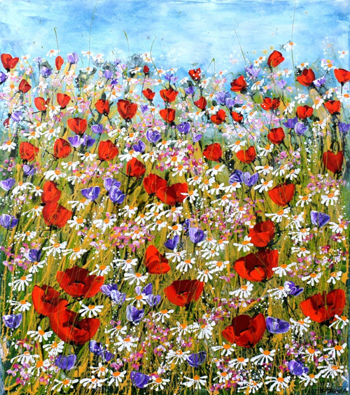 Letní kvítí.......80x90cm — foto 1