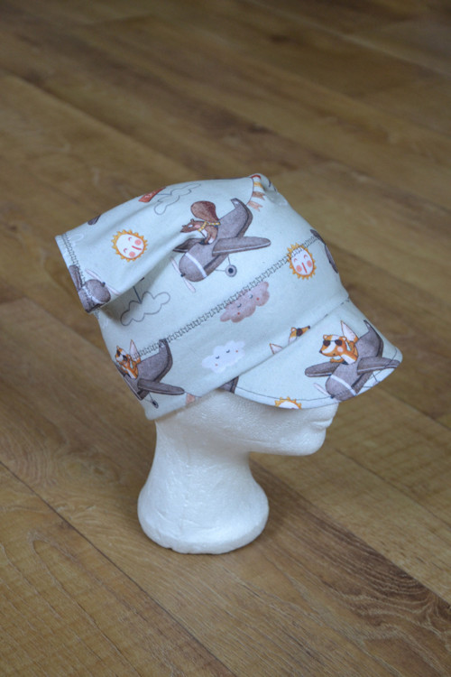 Šátek s kšiltem "letadla" vel.48-50/1cm