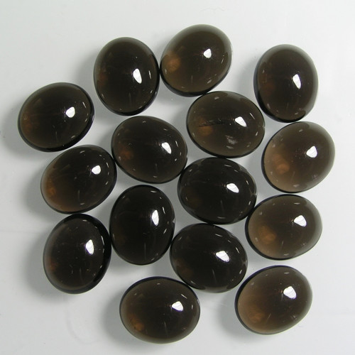 Tmavě hnědá Záhněda, kabošon, 12x10mm, jeden kus