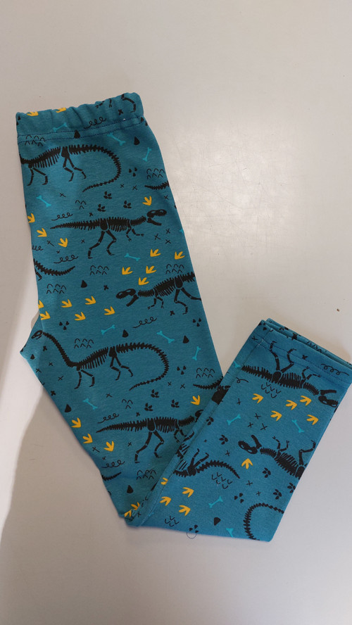 Spodky, legíny vel.86 "Dino kostra na tyrkysu...