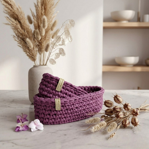 Háčkované košíky | set Blueberry Mousse — foto 1