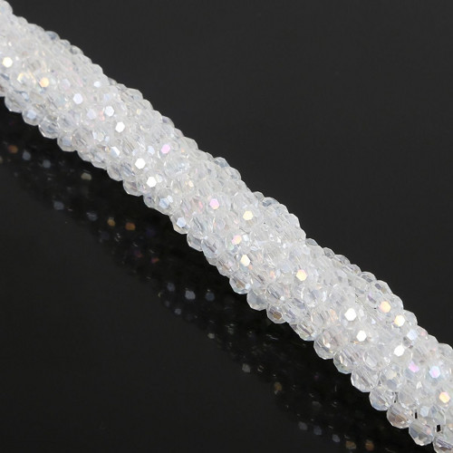 100pcs Crystal Ab White Faceted Oheň leštěné sklo