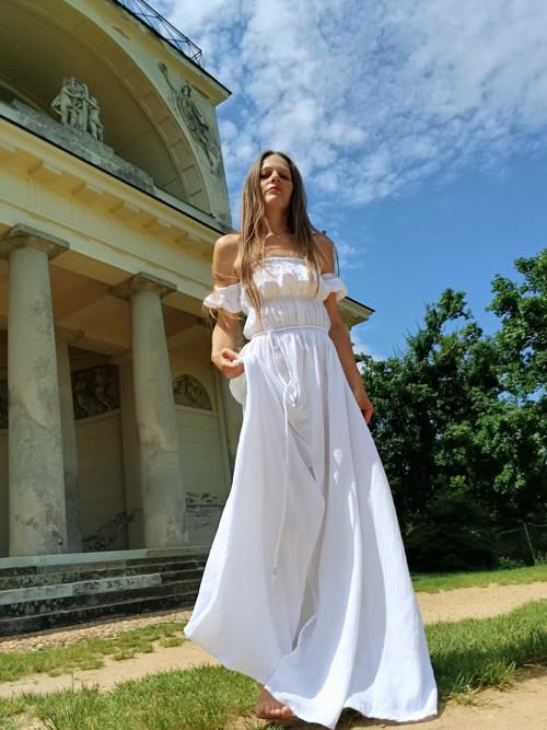 Letní Šaty Mušelinové Bílé — foto 1