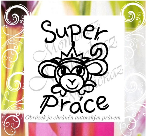 Super práce opička 974. Razítko. — foto 1