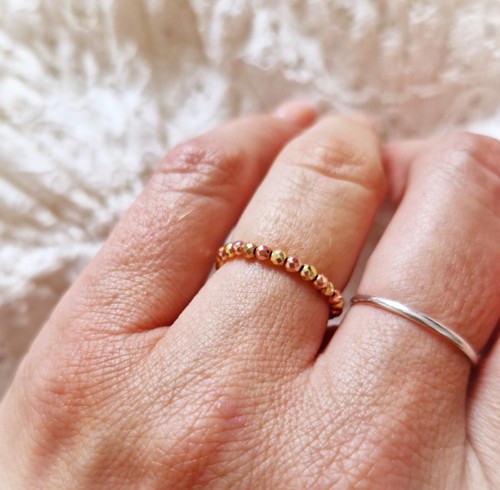 Broušený hematit*gold+rosegold*prsten — foto 1